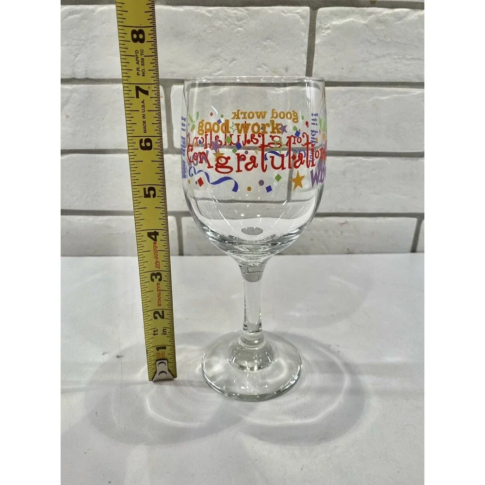 Novelty Wine Glass Good Work, Wow Congratulations,You Did It! ‎ Stemmed Wine